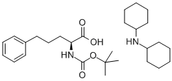 N-(tert-ブトキシカルボニル)-5-フェニル-L-ノルバリン 化学構造式