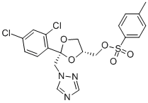 cis-[2-(2,4-Dichlorophenyl)-2-(1H-1,2,4-triazol-1-ylmethyl)-1,3-dioxolan-4-yl]methyl-p-toluenesulfonate 化学構造式