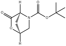 (1S,4S)-3-氧代-2-噁-5-氮杂双环[2.2.1]庚烷-5-羧酸叔丁酯, 113775-22-7, 结构式