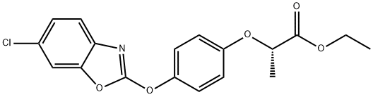 (2S)-(+)-2-[4-(6-氯苯并噁唑-2-氧基)苯氧基]丙酸乙酯 结构式