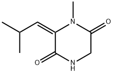 2,5-Piperazinedione,1-methyl-6-(2-methylpropylidene)-,(E)-(9CI) Struktur