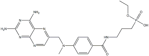 3-[[4-[(2,4-diaminopteridin-6-yl)methyl-methyl-amino]benzoyl]amino]pro pyl-ethoxy-phosphinic acid Struktur