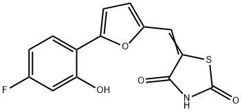 2,4-Thiazolidinedione, 5-[[5-(4-fluoro-2-hydroxyphenyl)-2-furanyl]Methylene]- Struktur