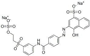 1-Naphthalenesulfonic acid, 4-hydroxy-3-[[4-[[[3-[[2- (sulfooxy)ethyl]sulfonyl]phenyl]amino]carbonyl]phenyl ]azo]-, disodium salt Structure