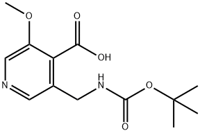 3-((TERT-ブチルトキシカルボニルアミノ)メチル)-5-メトキシイソニコチン酸 化学構造式
