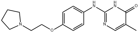 2-(4-(2-(吡咯烷-1-基)乙氧基)苯基氨基)-5-甲基嘧啶-4-醇, 1138473-53-6, 结构式
