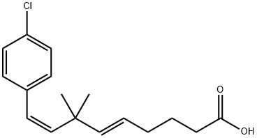 9-(4-chlorophenyl)-7,7-dimethyl-5,8-nonadienoic acid Struktur