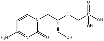 [[(S)-2-(シトシン-1-イル)-1-(ヒドロキシメチル)エトキシ]メチル]ホスフィン酸 化学構造式