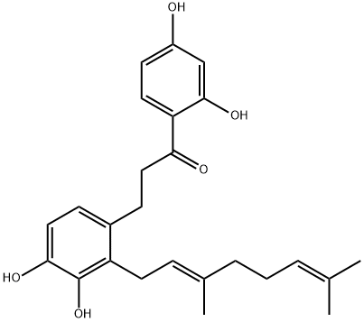 3,4,2',4'-tetrahydroxy-2-geranyldihydrochalcone Structure