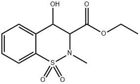 2-Methyl-4-hydroxy-2H-1,2-benzothiazine-3-carboxylic acid ethyl ester 1,1-dioxide  化学構造式