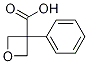 3-フェニルオキセタン-3-カルボン酸 化学構造式