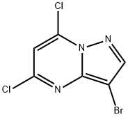 3-ブロモ-5,7-ジクロロピラゾロ[1,5-A]ピリミジン 化学構造式