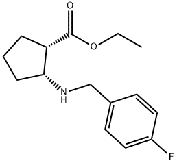 (1S,2R)-2-(4-氟苄基氨基)环戊烷甲酸乙酯, 1140972-21-9, 结构式