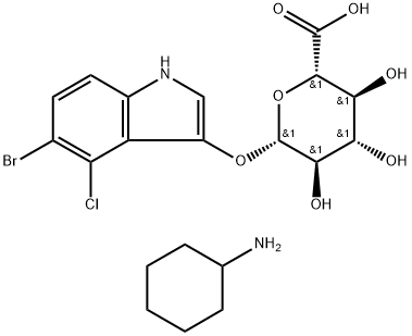 5-ブロモ-4-クロロ-3-インドリルβ-D-グルクロニドシクロヘキシルアンモニウム [生化学用] 化学構造式