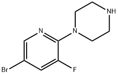 1-(5-Bromo-3-fluoropyridin-2-yl)piperazine Struktur