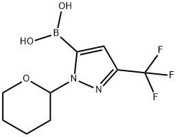 1-(Tetrahydro-2H-pyran-2-yl)-3-(trifluoromethyl)-1H-pyrazol-5-ylboronic acid Struktur