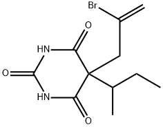 5-(2-ブロモアリル)-5-(sec-ブチル)バルビツル酸 化学構造式