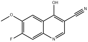 7-fluoro-4-hydroxy-6-methoxyquinoline-3-carbonitrile 化学構造式