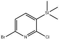 6-ブロモ-2-クロロ-3-(トリメチルシリル)ピリジン 化学構造式