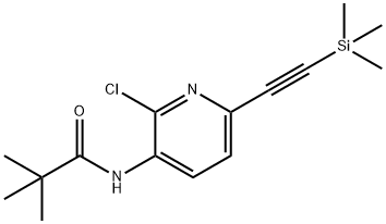 N-(2-クロロ-6-((トリメチルシリル)エチニル)ピリジン-3-イル)ピバルアミド 化学構造式