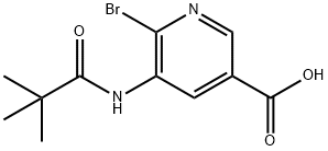 6-Bromo-5-pivalamidonicotinic acid Struktur