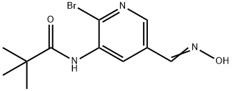 N-(2-Bromo-5-((hydroxyimino)methyl)pyridin-3-yl)-pivalamide Struktur