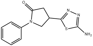 4-(5-アミノ-1,3,4-チアジアゾール-2-イル)-1-フェニルピロリジン-2-オン 化学構造式