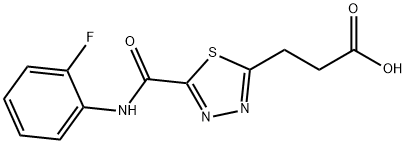 3-(5-{[(2-fluorophenyl)amino]carbonyl}-1,3,4-thiadiazol-2-yl)propanoic acid|MFCD12028242