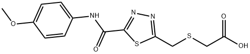 {[(5-{[(4-methoxyphenyl)amino]carbonyl}-1,3,4-thiadiazol-2-yl)methyl]thio}acetic acid|MFCD12028250