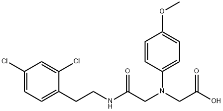 [(2-{[2-(2,4-dichlorophenyl)ethyl]amino}-2-oxoethyl)(4-methoxyphenyl)amino]acetic acid 化学構造式