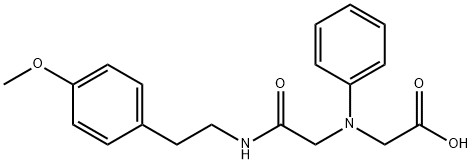[(2-{[2-(4-methoxyphenyl)ethyl]amino}-2-oxoethyl)(phenyl)amino]acetic acid Struktur