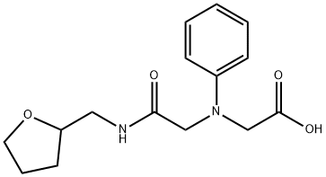 [{2-oxo-2-[(tetrahydrofuran-2-ylmethyl)amino]ethyl}(phenyl)amino]acetic acid Structure