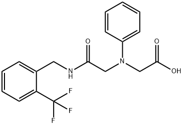 [(2-oxo-2-{[2-(trifluoromethyl)benzyl]amino}ethyl)(phenyl)amino]acetic acid 化学構造式