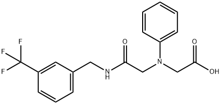 [(2-oxo-2-{[3-(trifluoromethyl)benzyl]amino}ethyl)(phenyl)amino]acetic acid Structure