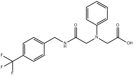 [(2-oxo-2-{[4-(trifluoromethyl)benzyl]amino}ethyl)(phenyl)amino]acetic acid Structure