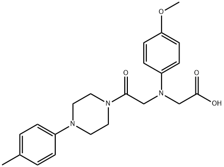 ((4-methoxyphenyl){2-[4-(4-methylphenyl)piperazin-1-yl]-2-oxoethyl}amino)acetic acid Structure