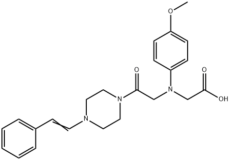 [(4-methoxyphenyl)(2-oxo-2-{4-[(E)-2-phenylvinyl]piperazin-1-yl}ethyl)amino]acetic acid 结构式
