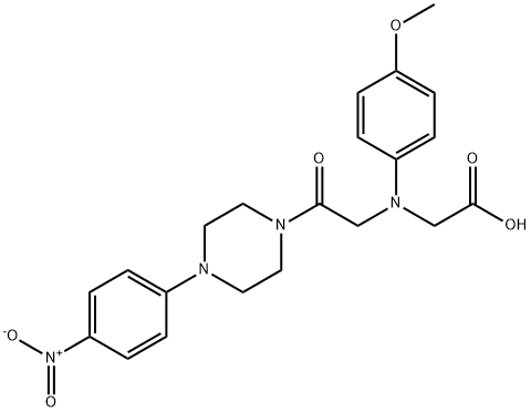 ((4-methoxyphenyl){2-[4-(4-nitrophenyl)piperazin-1-yl]-2-oxoethyl}amino)acetic acid Structure