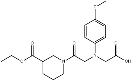 [{2-[3-(ethoxycarbonyl)piperidin-1-yl]-2-oxoethyl}(4-methoxyphenyl)amino]acetic acid Structure