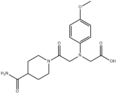 [{2-[4-(aminocarbonyl)piperidin-1-yl]-2-oxoethyl}(4-methoxyphenyl)amino]acetic acid Struktur