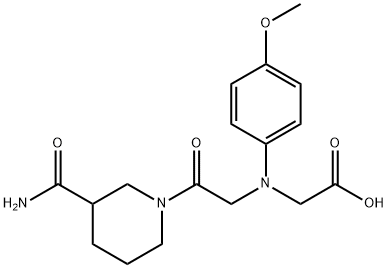 [{2-[3-(aminocarbonyl)piperidin-1-yl]-2-oxoethyl}(4-methoxyphenyl)amino]acetic acid,1142205-80-8,结构式