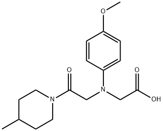 {(4-methoxyphenyl)[2-(4-methylpiperidin-1-yl)-2-oxoethyl]amino}acetic acid Struktur