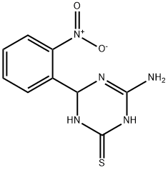 4-amino-6-(2-nitrophenyl)-1,6-dihydro-1,3,5-triazine-2-thiol Struktur