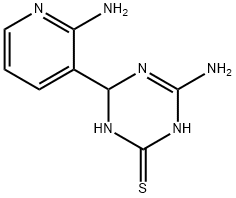 4-amino-6-(2-aminopyridin-3-yl)-1,6-dihydro-1,3,5-triazine-2-thiol Struktur