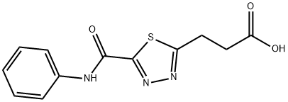 3-[5-(anilinocarbonyl)-1,3,4-thiadiazol-2-yl]propanoic acid Structure