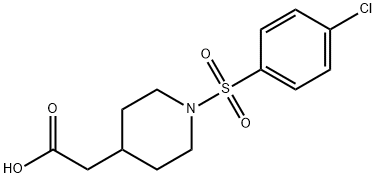 {1-[(4-chlorophenyl)sulfonyl]piperidin-4-yl}acetic acid Structure