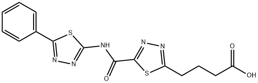 4-(5-{[(5-phenyl-1,3,4-thiadiazol-2-yl)amino]carbonyl}-1,3,4-thiadiazol-2-yl)butanoic acid Struktur