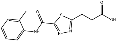 3-(5-{[(2-methylphenyl)amino]carbonyl}-1,3,4-thiadiazol-2-yl)propanoic acid Struktur