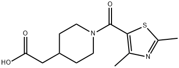 {1-[(2,4-dimethyl-1,3-thiazol-5-yl)carbonyl]piperidin-4-yl}acetic acid Struktur