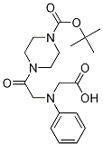 [{2-[4-(tert-butoxycarbonyl)piperazin-1-yl]-2-oxoethyl}(phenyl)amino]acetic acid 化学構造式